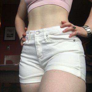 stretchy white booty shorts